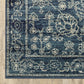HomeRoots 1' x 3' Navy Beige Machine Woven Oriental Indoor Area Rug
