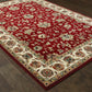 HomeRoots 1' x 3' Red Ivory Machine Woven Floral Oriental Indoor Area Rug