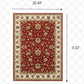 HomeRoots 1' x 3' Red Ivory Machine Woven Floral Oriental Indoor Area Rug