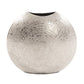 HomeRoots 10' Hammered Silver Disc Shape Decorative Vase