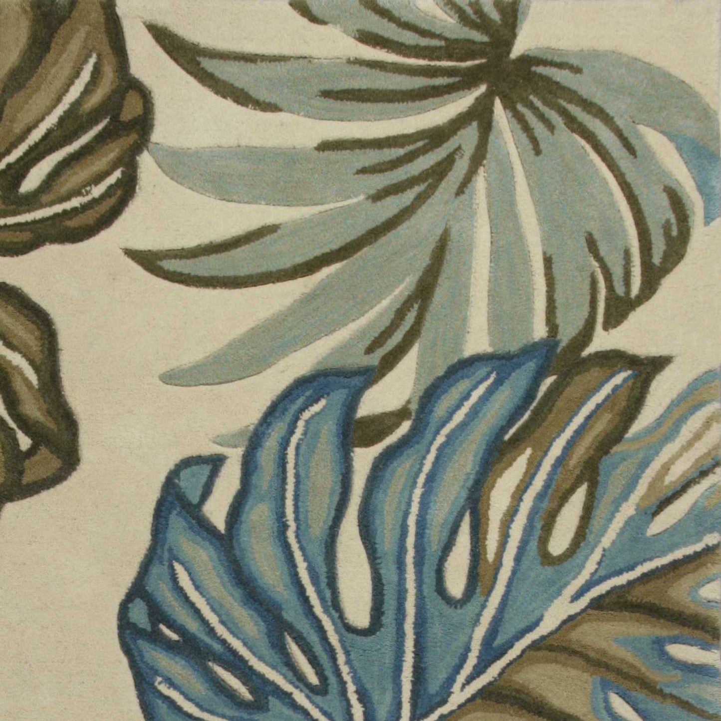 HomeRoots 10' Ivory Hand Tufted Tropical Monstera Indoor Runner Rug