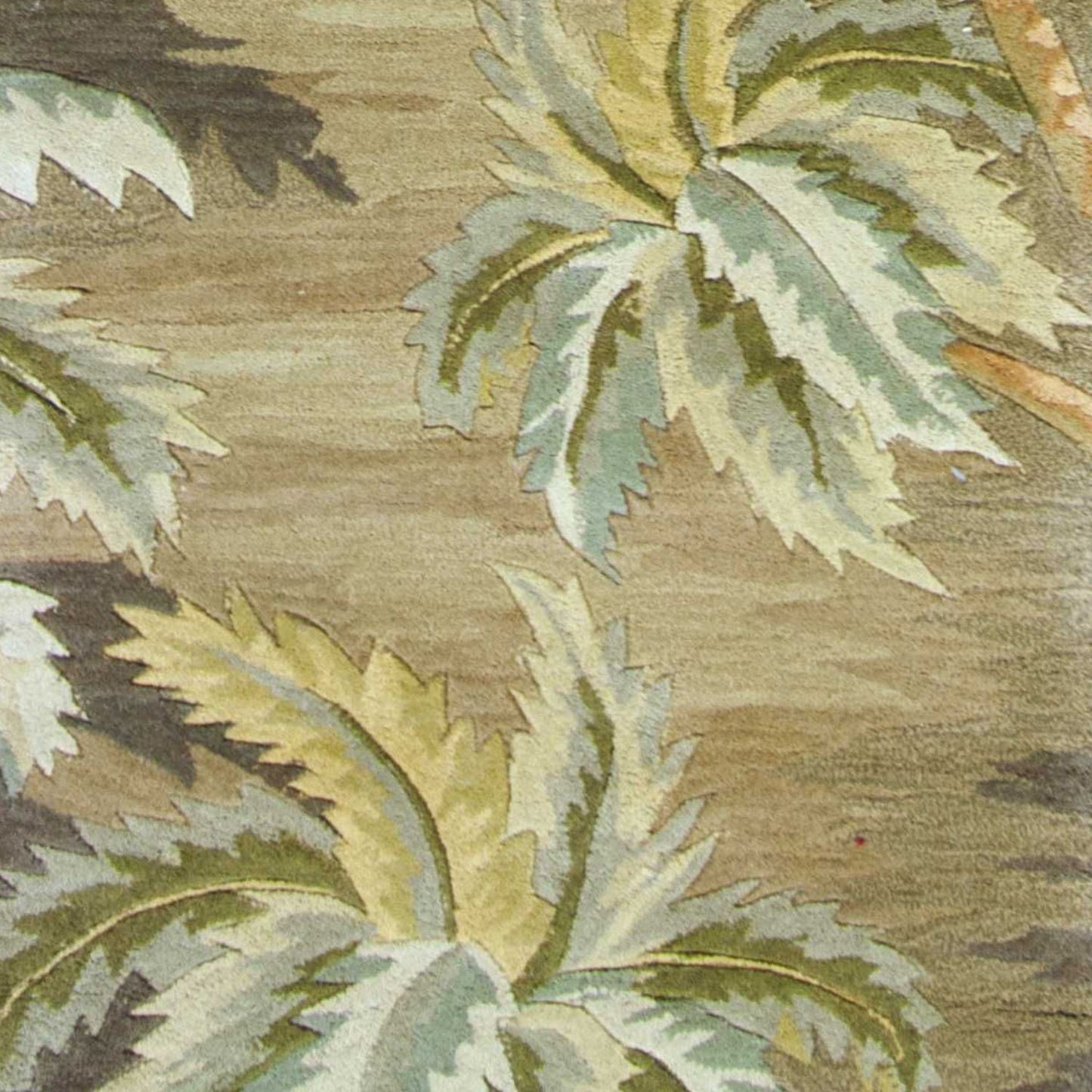 HomeRoots 10' Moss Green Hand Tufted Tropical Trees Indoor Runner Rug