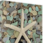 HomeRoots 10" Starfish and Colorful Seaglass 4 Giclee Wrap Canvas Wall Art