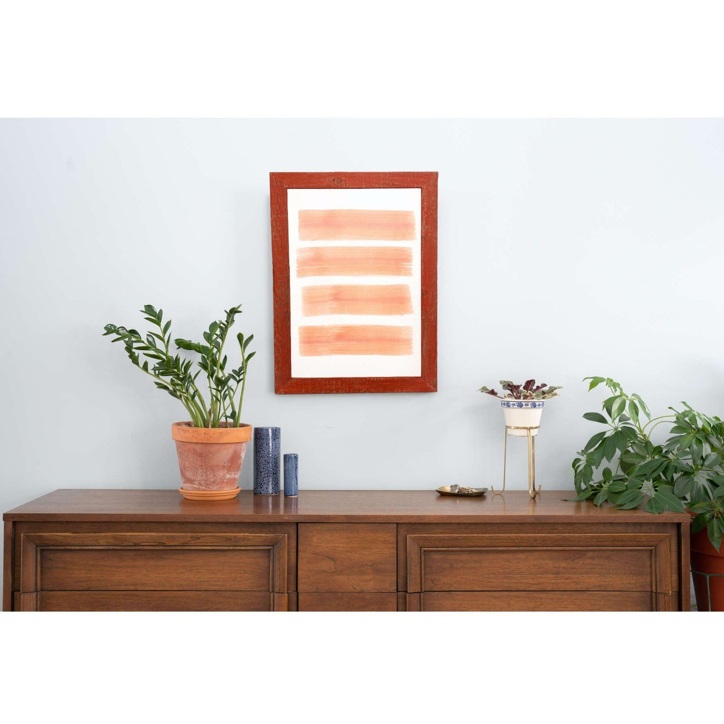 HomeRoots 10” x 10” Rustic Farmhouse Red Wood Frame
