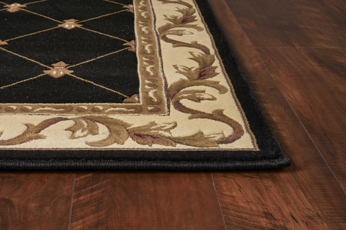 HomeRoots 10' x 13' Black Machine Woven Fleur De Lis Indoor Area Rug