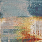 HomeRoots 10' x 13' Blue Rust Orange Machine Woven Abstract Brushstrokes Indoor Area Rug