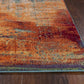 HomeRoots 10' x 13' Blue Rust Orange Machine Woven Abstract Brushstrokes Indoor Area Rug