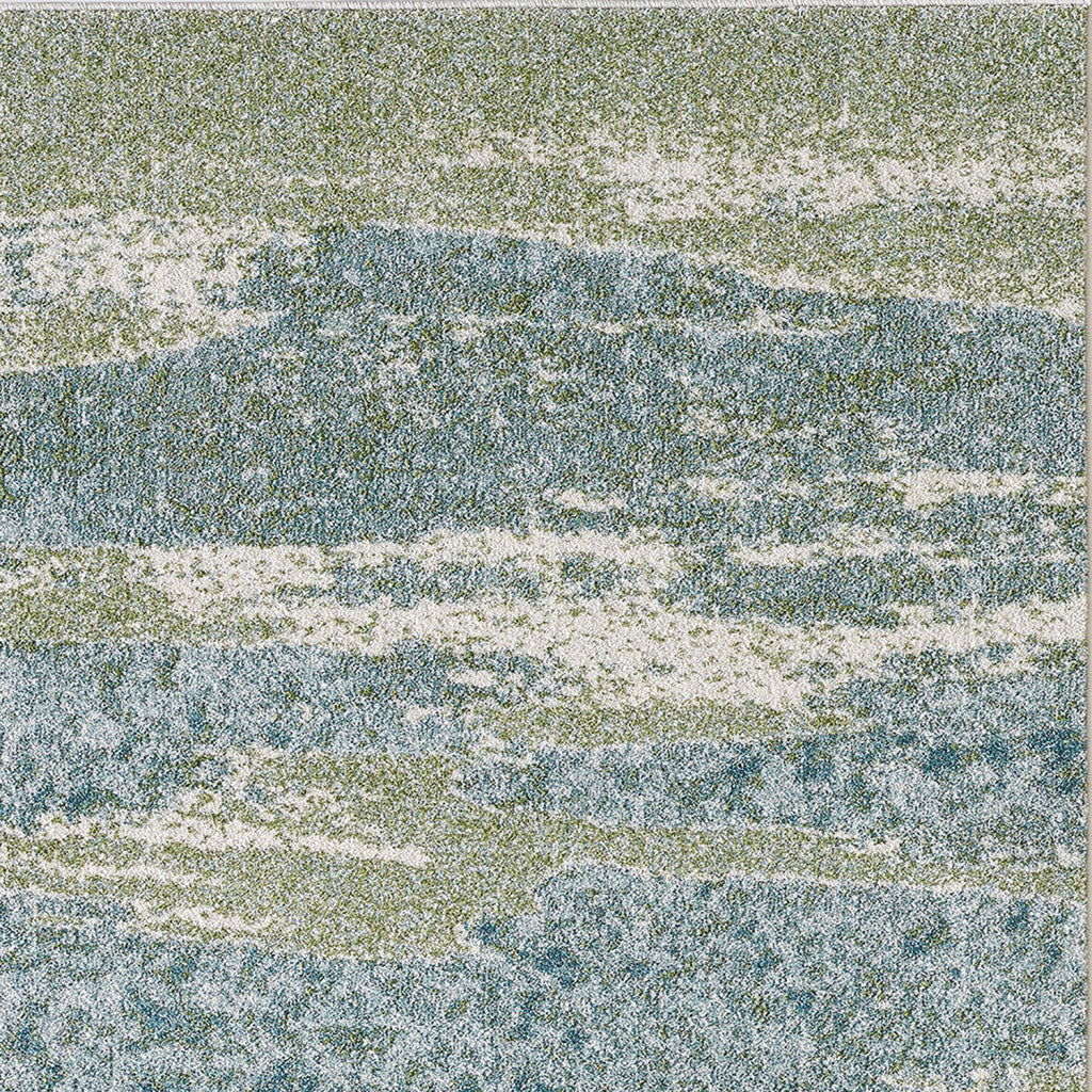 HomeRoots 10' x 13' Blue Sage Impressionistic Ocean Area Rug