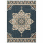 HomeRoots 10' x 13' Blue and Beige Floral Medallion Indoor Area Rug