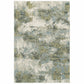 HomeRoots 10' x 13' Blue and Sage Distressed Waves Indoor Area Rug