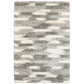 HomeRoots 10' x 13' Gray and Ivory Geometric Pattern Area Rug