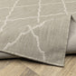 HomeRoots 10' x 13' Gray and Ivory Trellis Indoor Outdoor Area Rug