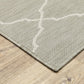 HomeRoots 10' x 13' Gray and Ivory Trellis Indoor Outdoor Area Rug