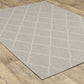 HomeRoots 10' x 13' Gray and Ivory Trellis Indoor Outdoor Area Rug
