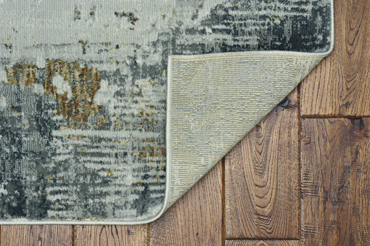 HomeRoots 10' x 13' Grey Machine Woven Abstract Smudge Indoor Area Rug