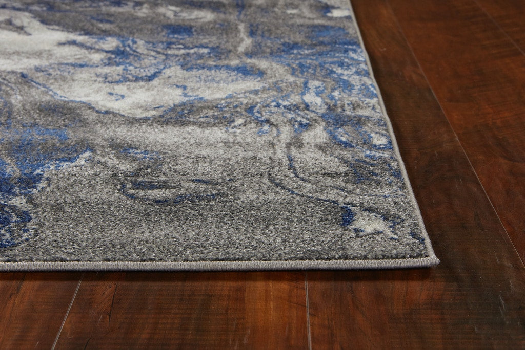 HomeRoots 10' x 13' Grey Machine Woven Abstract Watercolor Indoor Area Rug
