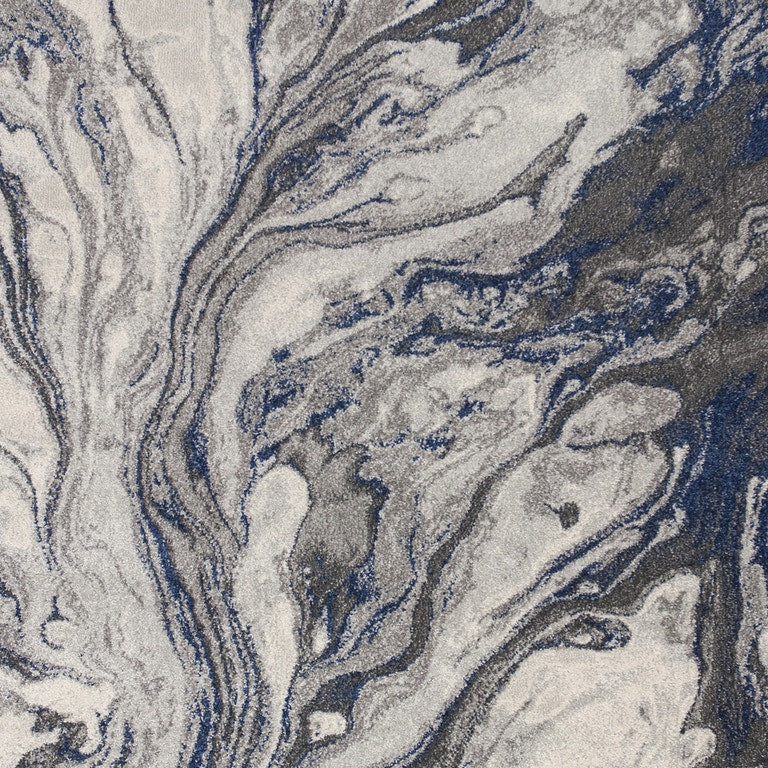 HomeRoots 10' x 13' Grey Machine Woven Abstract Watercolor Indoor Area Rug