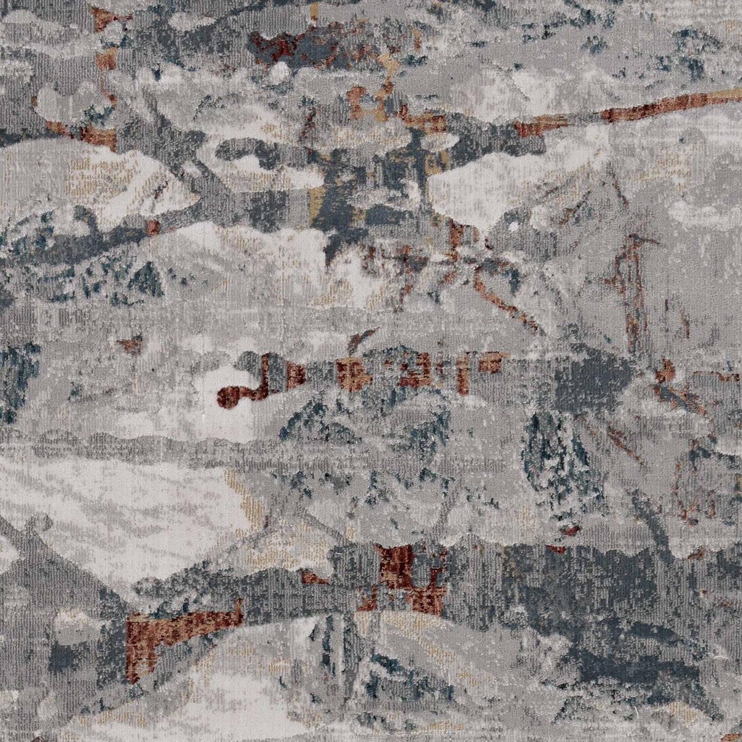 HomeRoots 10' x 13' Grey Teal Machine Woven Abstract Splatter Indoor Area Rug