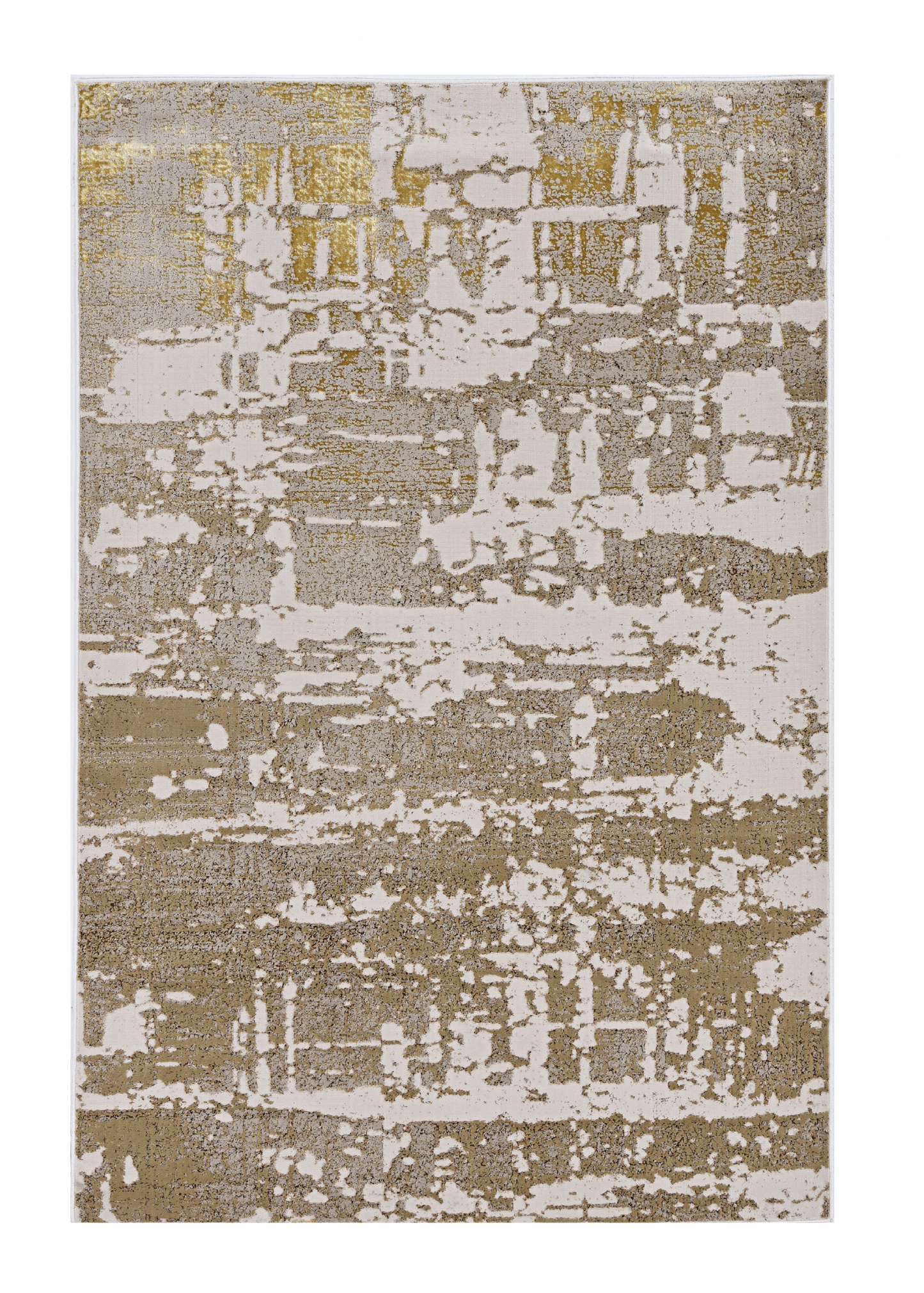 HomeRoots 10' x 13' Ivory Gold Machine Woven Abstract Indoor Area Rug