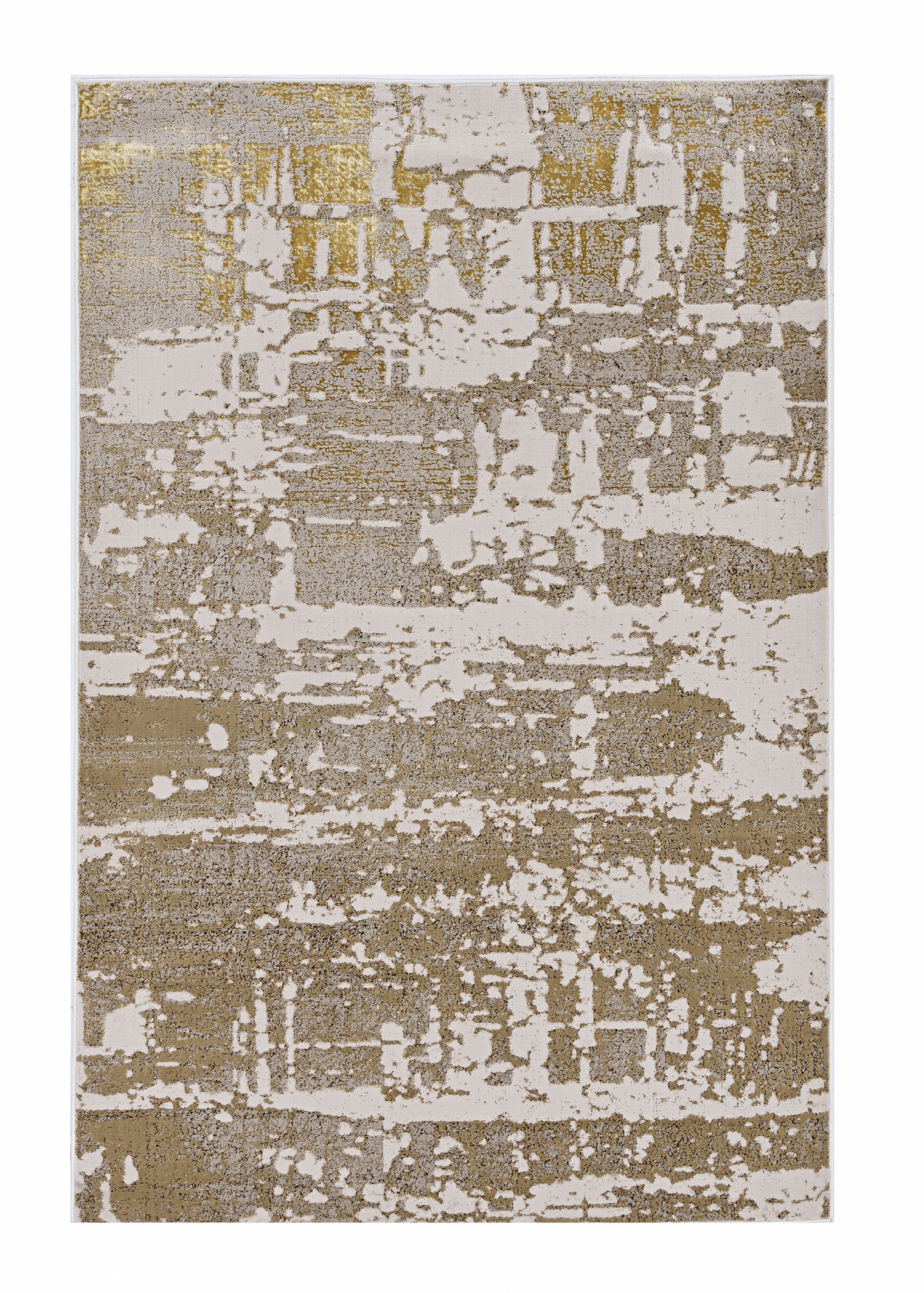 HomeRoots 10' x 13' Ivory Gold Machine Woven Abstract Indoor Area Rug
