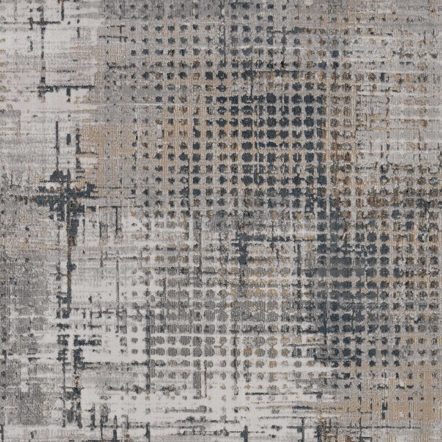 HomeRoots 10' x 13' Ivory Grey Machine Woven Abstract Scratch Indoor Area Rug