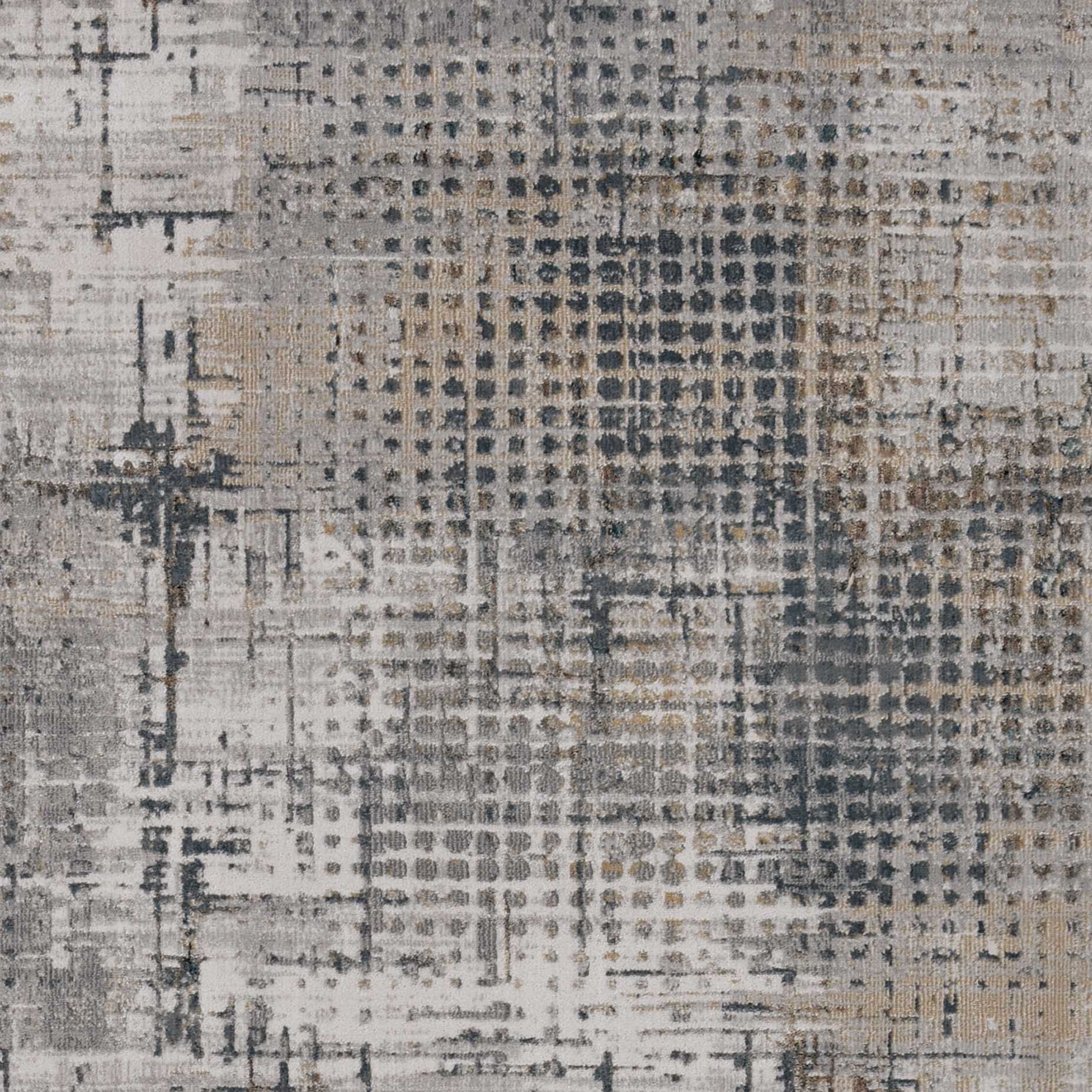 HomeRoots 10' x 13' Ivory Grey Machine Woven Abstract Scratch Indoor Area Rug