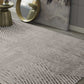 HomeRoots 10' x 13' Ivory Grey Machine Woven Geometric Lines Indoor Area Rug