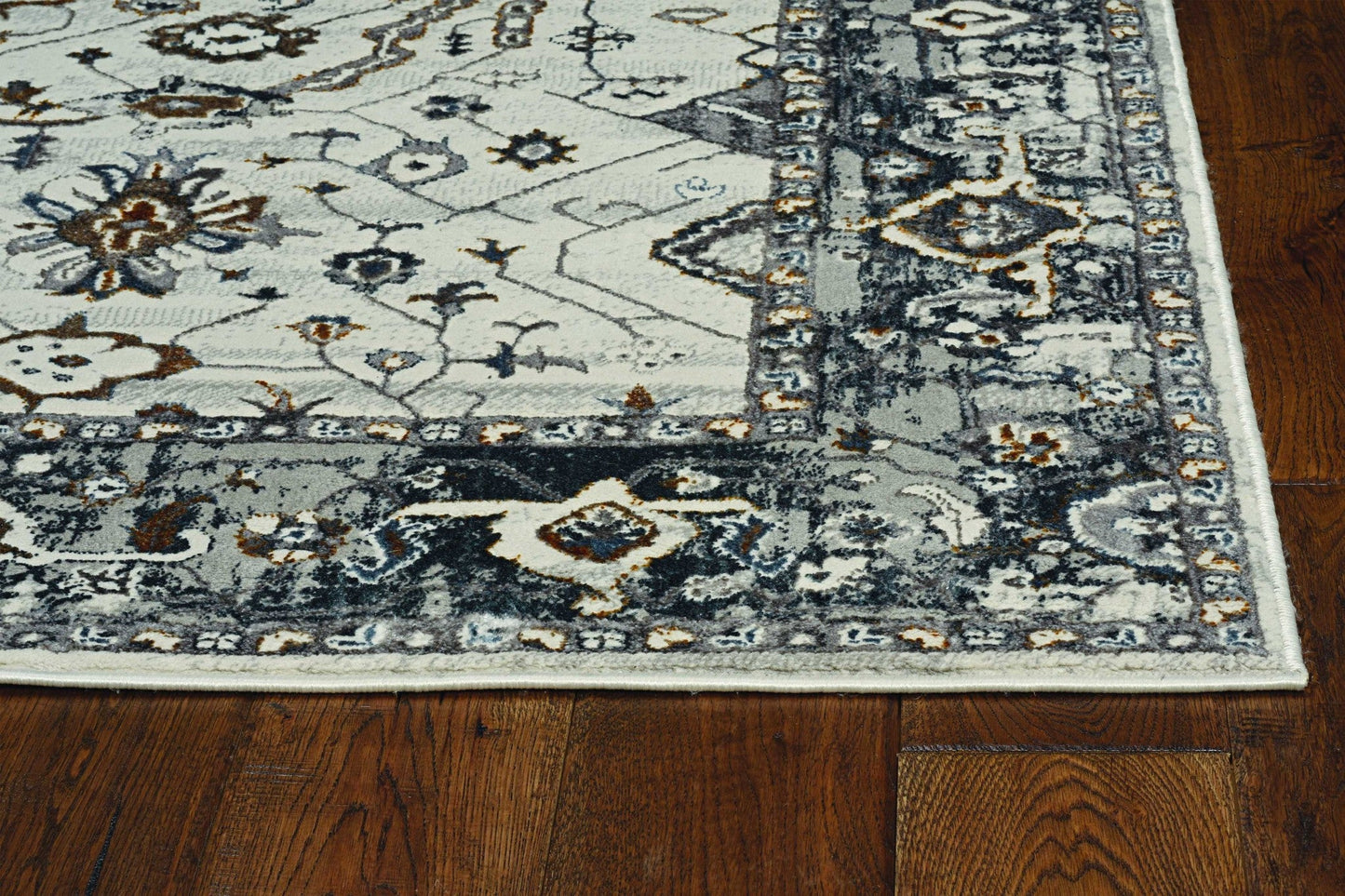 HomeRoots 10' x 13' Ivory Grey Machine Woven Traditional Indoor Area Rug