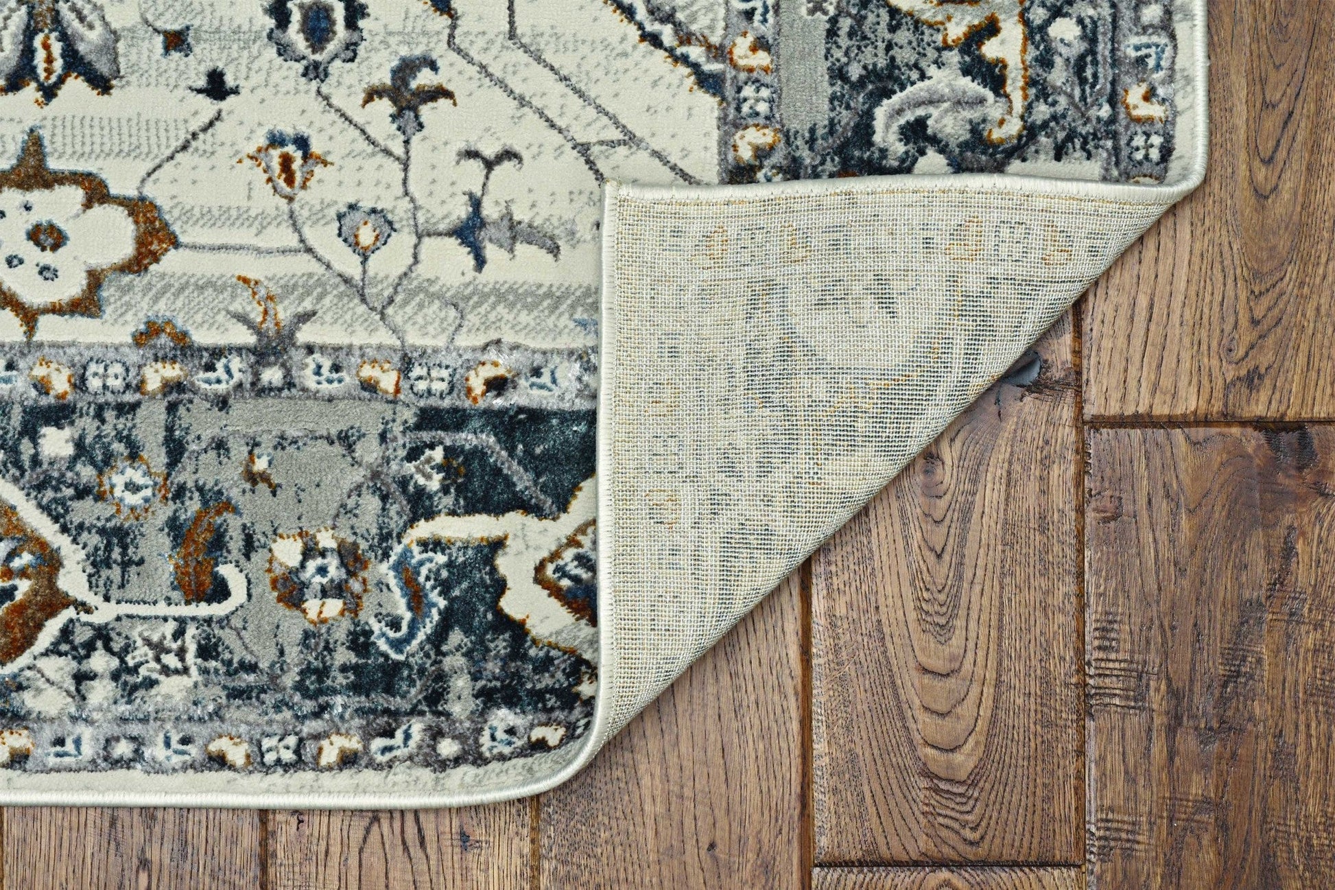 HomeRoots 10' x 13' Ivory Grey Machine Woven Traditional Indoor Area Rug