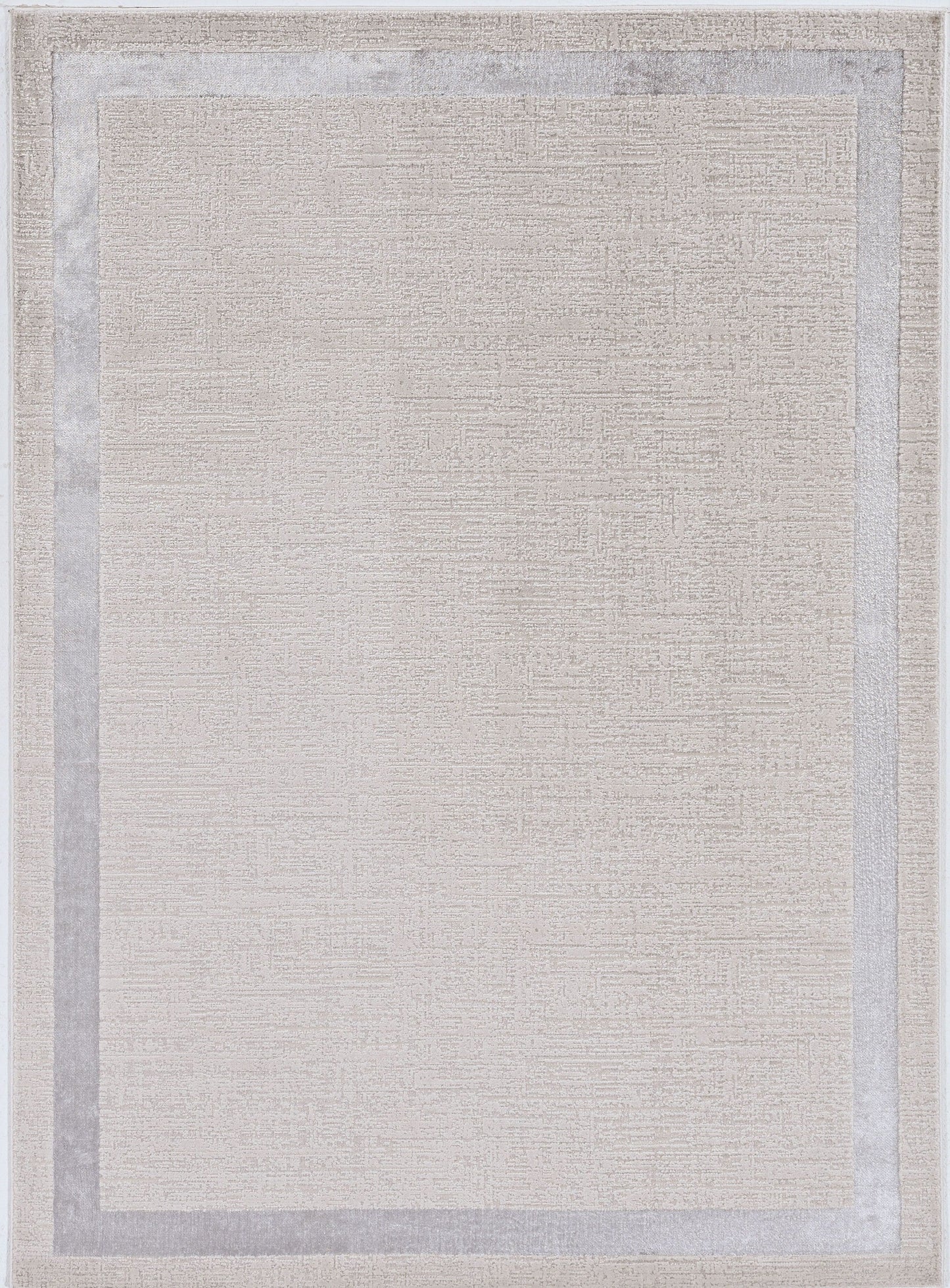 HomeRoots 10' x 13' Ivory Silver Machine Woven Bordered Indoor Area Rug