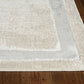 HomeRoots 10' x 13' Ivory Silver Machine Woven Bordered Indoor Area Rug