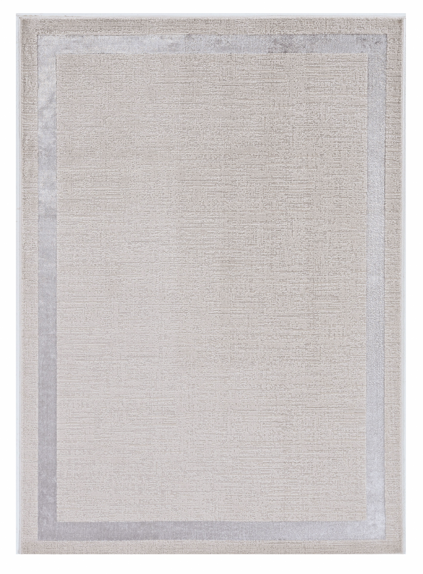 HomeRoots 10' x 13' Ivory Silver Machine Woven Bordered Indoor Area Rug
