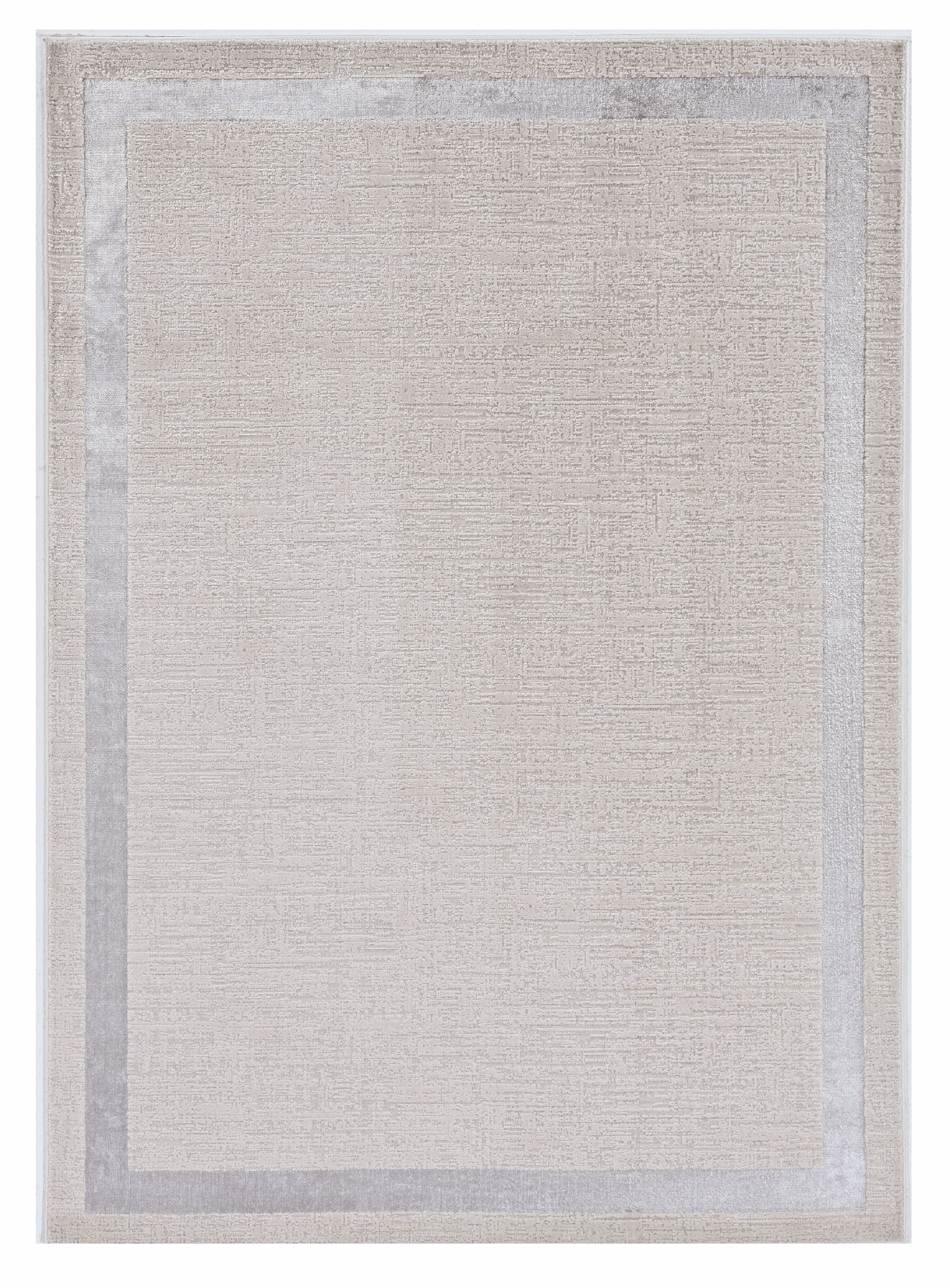 HomeRoots 10' x 13' Ivory Silver Machine Woven Bordered Indoor Area Rug