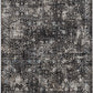 HomeRoots 10' x 13' Midnight Black Machine Woven Vintage Floral Indoor Area Rug