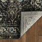 HomeRoots 10' x 13' Midnight Black Machine Woven Vintage Floral Indoor Area Rug