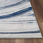 HomeRoots 10' x 13' Navy Ivory Abstract Strokes Modern Area Rug