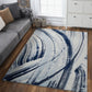 HomeRoots 10' x 13' Navy Ivory Abstract Strokes Modern Area Rug