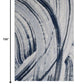HomeRoots 10' x 13' Navy Ivory Abstract Strokes Modern Area Rug