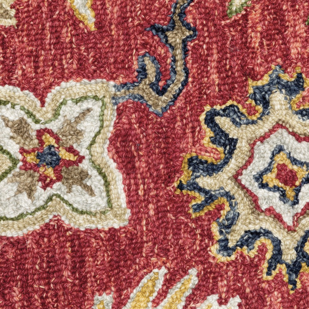 HomeRoots 10' x 13' Red and Blue Bohemian Rug