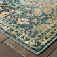 HomeRoots 10' x 13' Sand and Blue Distressed Indoor Area Rug