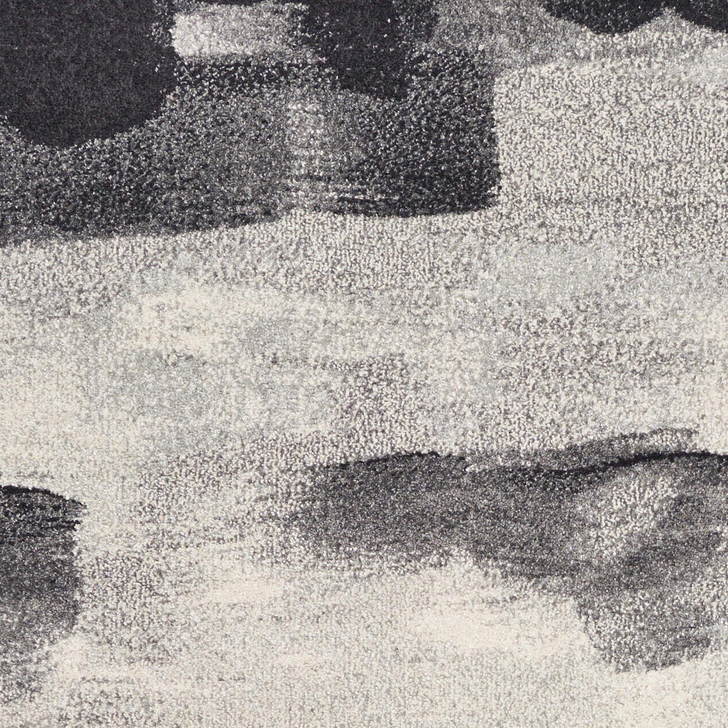 HomeRoots 10' x 13' Shades of Grey Machine Woven Abstract Brushstroke Indoor Area Rug