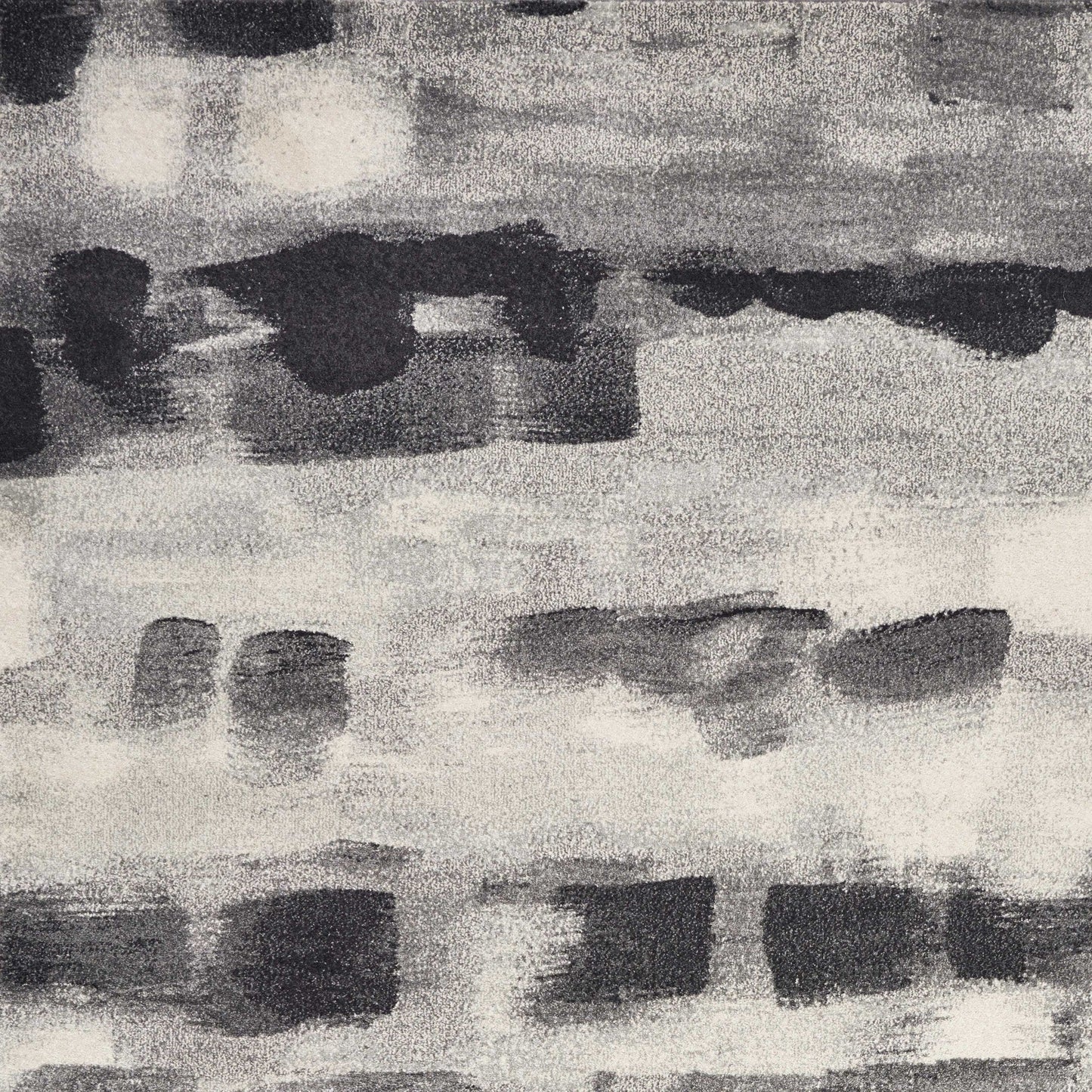 HomeRoots 10' x 13' Shades of Grey Machine Woven Abstract Brushstroke Indoor Area Rug