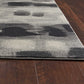 HomeRoots 10' x 13' Shades of Grey Machine Woven Abstract Brushstroke Indoor Area Rug