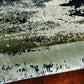 HomeRoots 10' x 13' Silver Charcoal Machine Woven Abstract Paint Splatter Indoor Area Rug