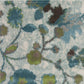 HomeRoots 10' x 13' Teal Blue Machine Woven Floral Indoor Area Rug