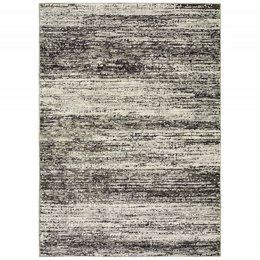 HomeRoots 10' x 14' Ash and Slate Abstract Area Rug