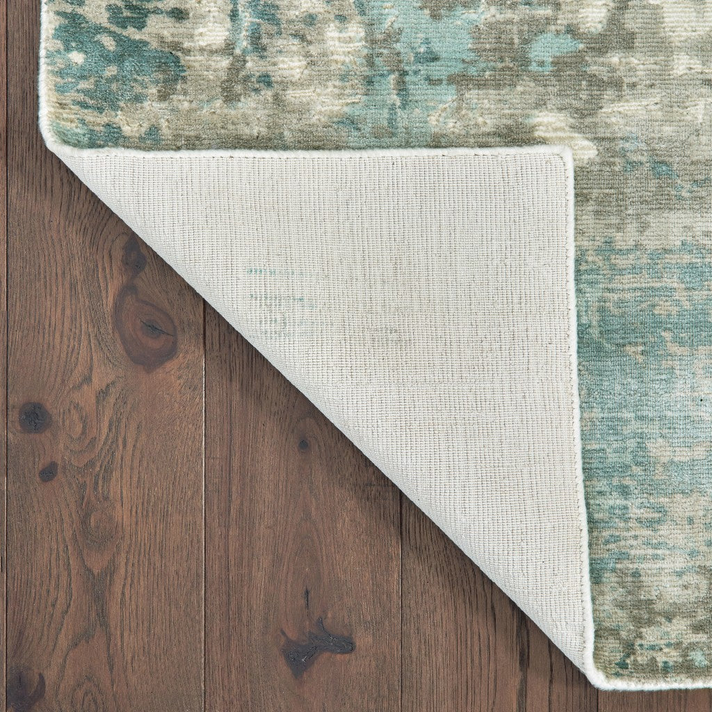 HomeRoots 10' x 14' Blue and Gray Abstract Pattern Indoor Area Rug