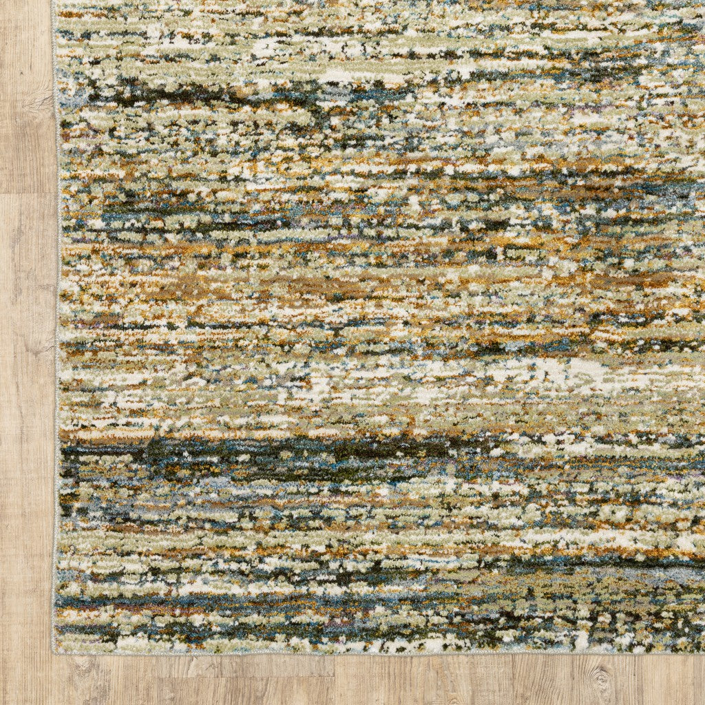 HomeRoots 10' x 14' Gold and Green Abstract Area Rug