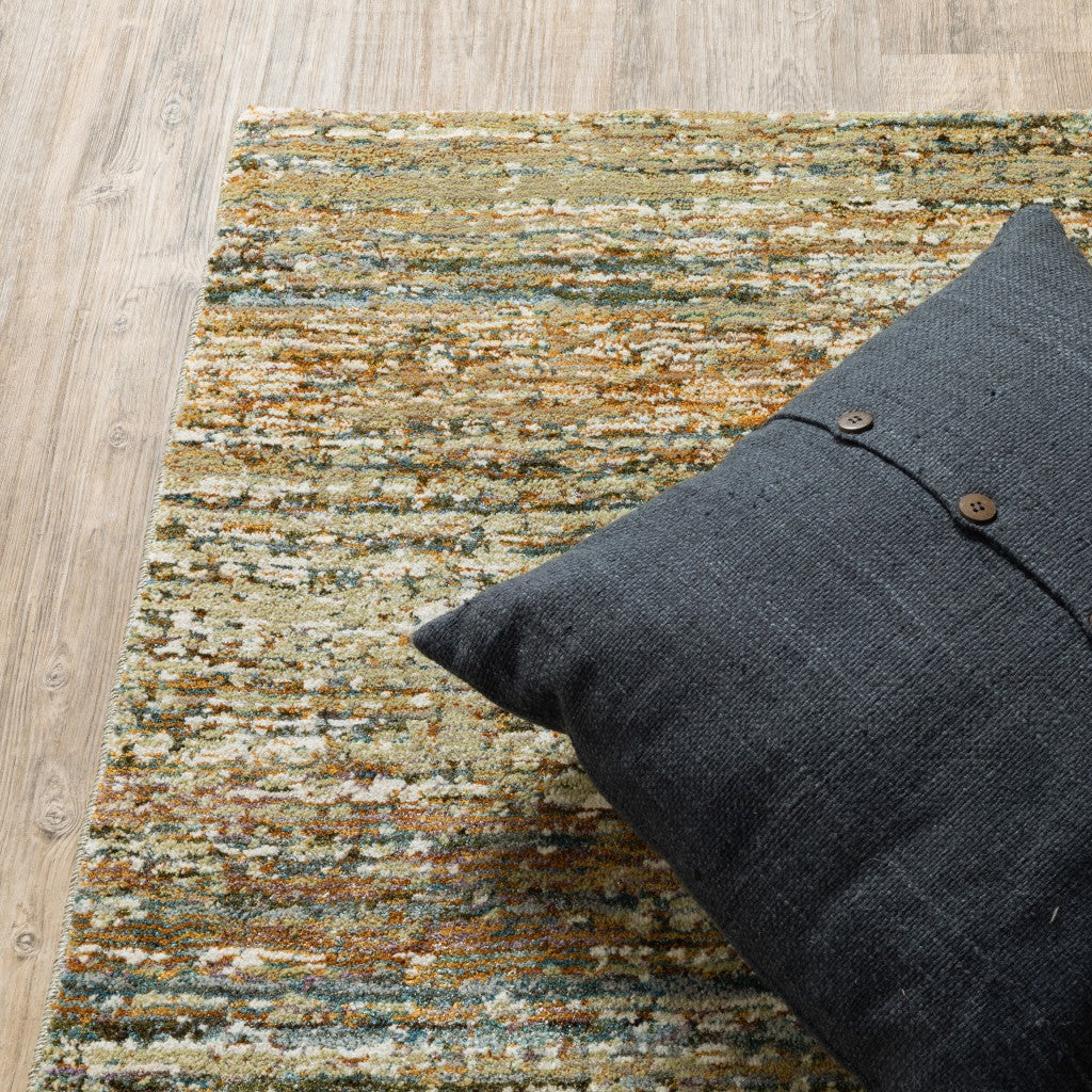 HomeRoots 10' x 14' Gold and Green Abstract Area Rug
