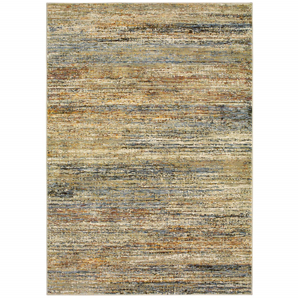 HomeRoots 10' x 14' Gold and Green Abstract Area Rug
